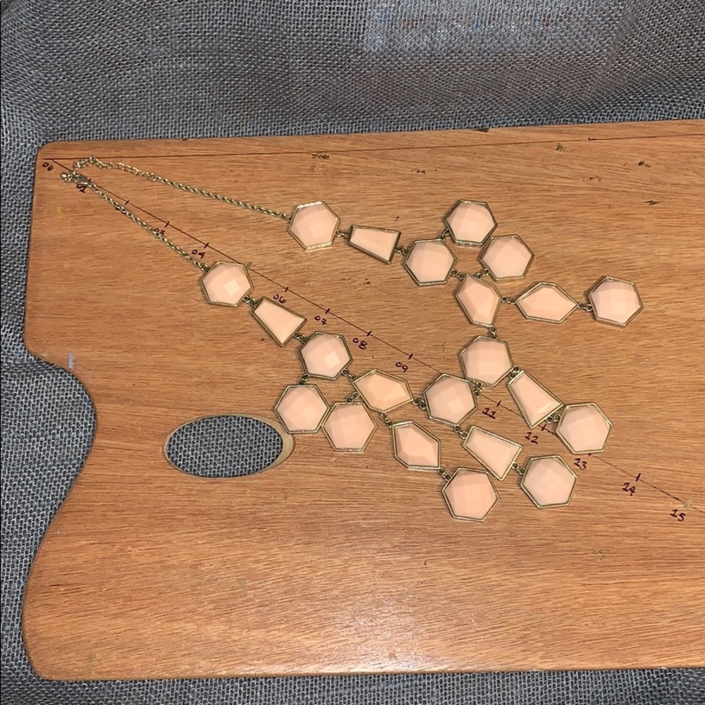 Blush Pink Geometric Bubble Statement Necklace - image 3